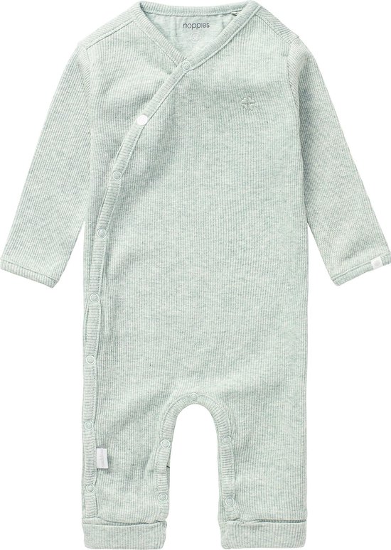 Noppies U Playsuit LS Rib Nevis Mameluco Unisex Bebé: Algodón Orgánico GOTS, Tejido Acanalado Y Botones Prácticos