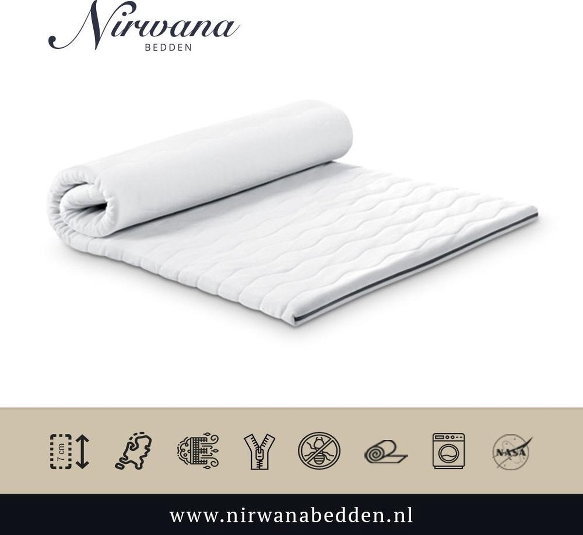 Surmatelas 80x190 - Épaisseur 9cm - Mousse mémoire Nasa Premium