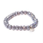 Biba crystal kralenarmband grijs - Maat 18 - 0907 - Sieraden sjoppie