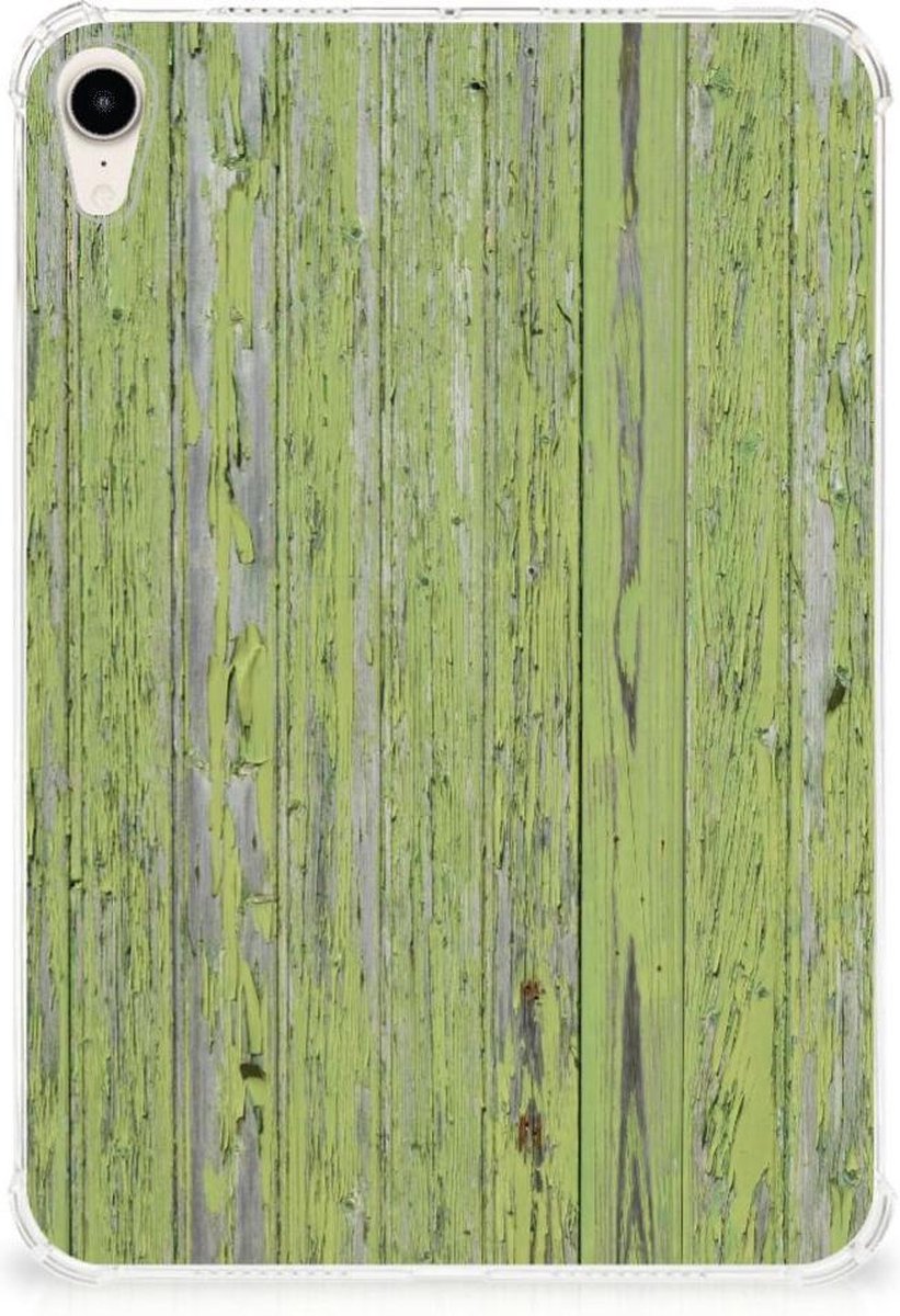 Back Cover voor Apple iPad mini 6 (2021) Silicone Tablet Hoes Green Wood