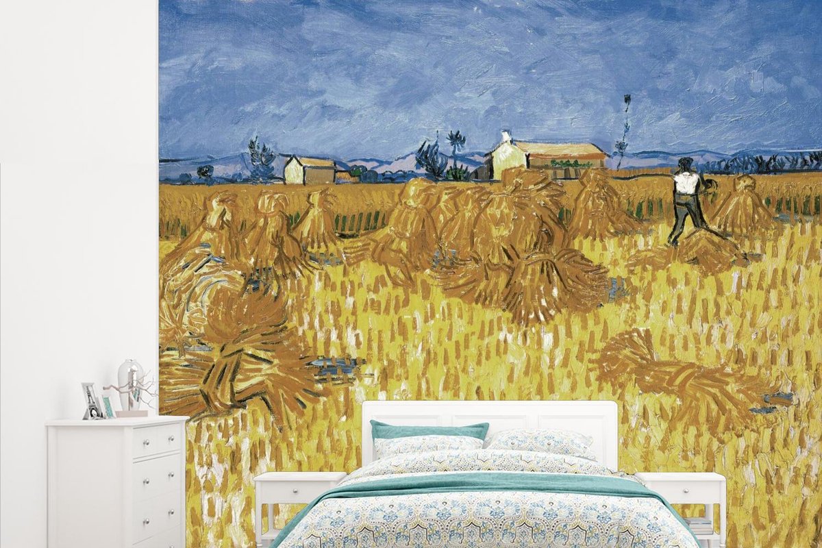 Behang - Fotobehang Oogst in de Provence - Vincent van Gogh - Breedte 315 cm x hoogte 260 cm