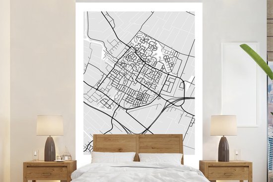 Papier peint - Papiers Papier peint photo Plan de ville - Joure - Grijs - Wit - Largeur 195 cm x hauteur 300 cm