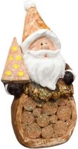 Kerstman beeld met LED verlichting keramiek 36cm