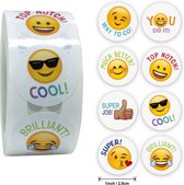 500 stuks beloning stickers emoji met teksten 2,5 cm
