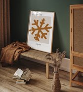 Kerstposter ART GALERIE Snow - Terracotta A4 poster 21x29,7cm