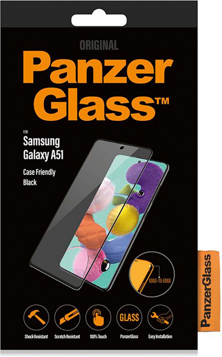 PanzerGlass Case Friendly Samsung Galaxy A51 Screenprotector Glas Zwart