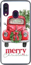 Geschikt voor Samsung Galaxy A40 hoesje - Kerst - Auto - Spreuken - Quotes - Merry Christmas - Siliconen Telefoonhoesje