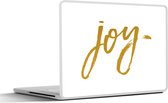 Laptop sticker - 10.1 inch - Quotes - Goud - Joy - Spreuken - Kerst - 25x18cm - Laptopstickers - Laptop skin - Cover