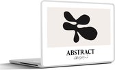 Laptop sticker - 12.3 inch - Zwart - Beige - Abstract - 30x22cm - Laptopstickers - Laptop skin - Cover