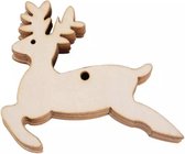 Houten Kerstboom Hanger Rendier | Hout – Naturel | Kerst – Christmas – Decoratie – Versiering | Kersthanger – Figuurtjes