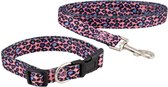 honden riem met halsband - trendy dessin