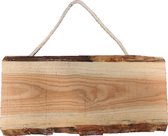 Van hout gemaakte naambord voordeur gepersonaliseerd met eigen tekst en of afbeelding - Boomschors douglas hout - 18x40cm