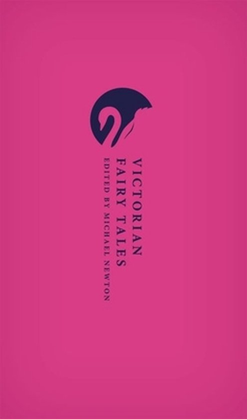 Boek: Victorian Fairy Tales, met een blauwe zwaanafbeelding en tekst op een roze achtergrond.
