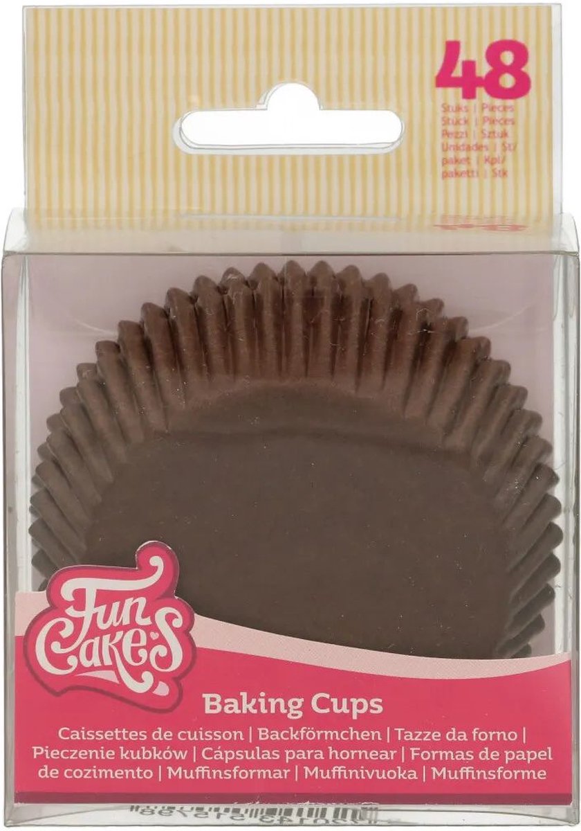 FunCakes - Cupcakevormpjes - Bruin - pk/48