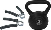Tunturi - Fitness Set - Knijphalters 2 stuks - Kettlebell 2 kg