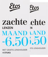 Etos Zachte Maandlenzen -6.50 + Lenshouder -8 stuks