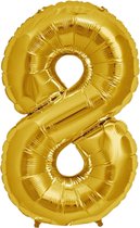 Goud versiering - Folie Ballon Cijfer 8 – Verjaardag – Grote Ballonnen