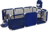 INSMA Baby Speelbox-Playpen-Kruipbox-Grondbox-Kinderbox-Baby Boxen-181x122x61cm-Blauw