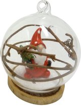 Peha Sneeuwbol Kerstman 6 X 7 Cm Glas/hout Transparant