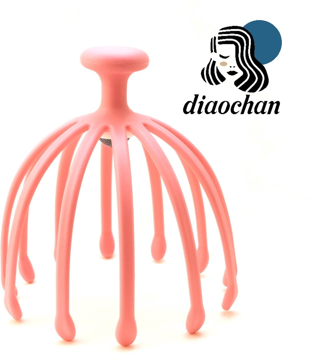 Goedkoopste Diaochan Hoofdmassage - Hoofdmassagespin met Drukpunten - Accupunctuur - Anti-stress - Massage spin voor thuis - Roze