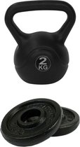 Tunturi - Fitness Set - Halterschijven 2 x 0,5 kg - Kettlebell 2 kg