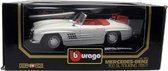 Mercedes-Benz 300 SL Touring (1957) (Wit) (30 cm) 1/18 Bburago Diamonds  + Hot Wheels Miniatuurauto + 3 Unieke Auto Stickers! - Model auto - Schaalmodel - Modelauto - Miniatuur autos