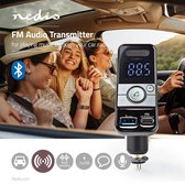 Nedis FM-Audiotransmitter voor Auto - Kantelbaar - Handsfree bellen - 1.1 " - LED-Scherm - Bluetooth® - PD 18 W / 5.0 V DC / 1.0 A - Snelladen - Google Assistant / Siri - Grijs / Z