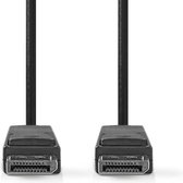 Nedis DisplayPort-Kabel - DisplayPort Male - DisplayPort Male - 8K@60Hz - Vernikkeld - 2.00 m - Rond - PVC - Zwart - Polybag