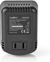 Nedis Power Converter | Netvoeding | 230 VAC 50 Hz | Uitgangs voltage: 110 VAC | 45 W | Randaarde stekker | Voorzien van zekering | Zwart