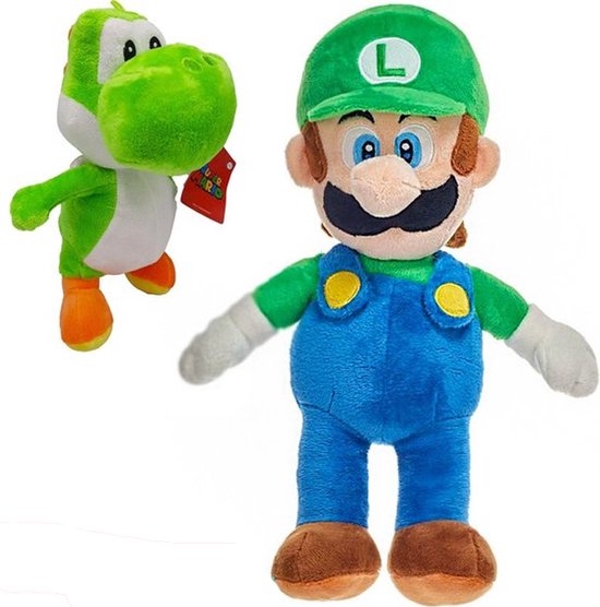 Voeding Mauve glas Super Mario Bros Pluche Knuffel Set: Luigi 30 cm + Yoshi 22 cm | Mario  Luigi Peluche... | bol.com