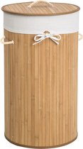 Alvox® Bamboe Wasmand 57L Capaciteit - Wasmanden Met Deksel - Wasbox - Was Sorteren - Binnenzak Uitneembaar - 63cm Hoogte