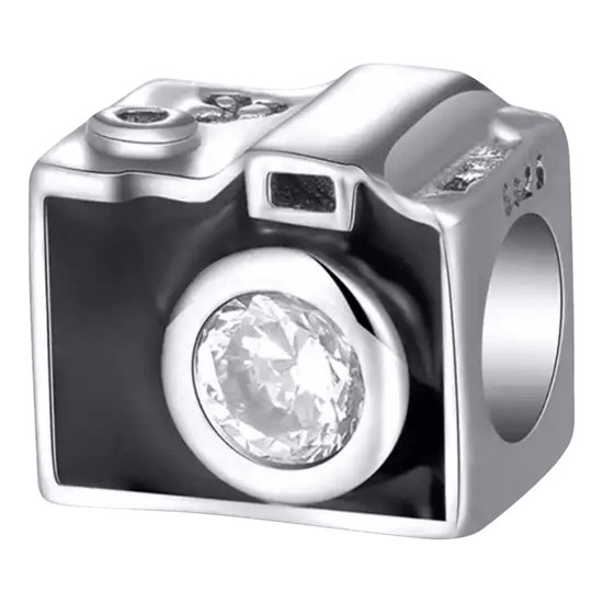 Tracelet - Zilveren bedels - Bedel Camera | Zilver en zwart | 925 Sterling  Zilver -... | bol.com