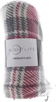 Nightlife Premium Plaid 150x200cm - Katoenmix - wit/grijs