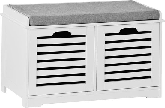 GOPLUS Shoe Bench with Seat, Shoe Cabinet with Storage Space and 3 Open Shelves, Under-Seat Storage Box, Shoe Rack, Sofa, Shoe Cabinet, Chest Bench for Living Room, Hallway, 104 x 30 x