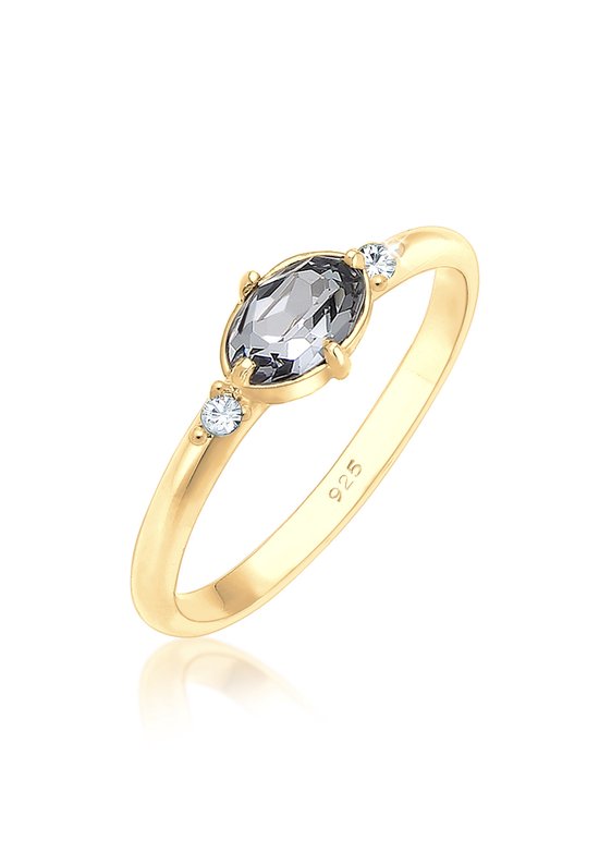 Elli Dames Ringen Dames Eenvoudig Elegant met Kristallen in 925 Sterling Zilver