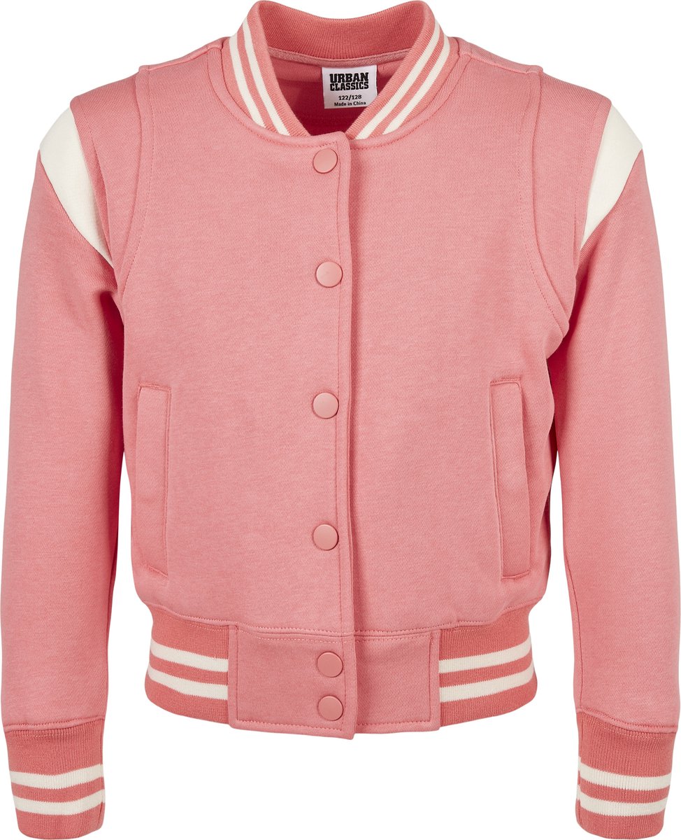 Kinder Meiden Girls Inset College Sweat Jacket Roze
