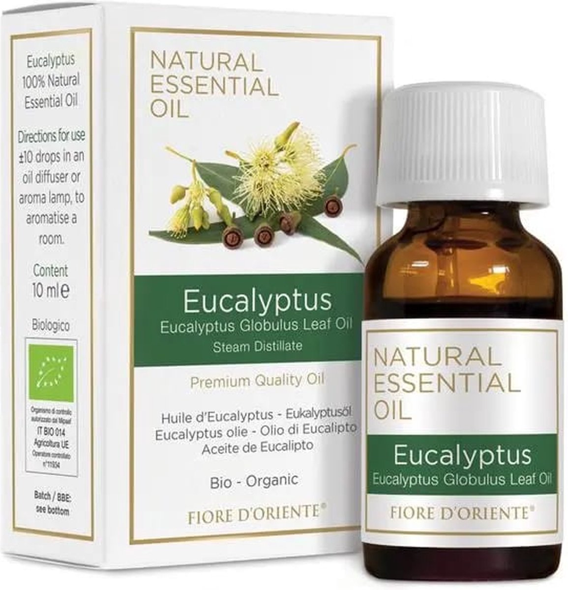 Goedkoopste Fiore d'Oriente Biologische etherische olie Eucalyptus - 10ml - Aromatherapie