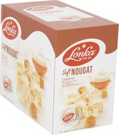 Lonka Soft Nougat Caramel - Presentatiedoos à 2,57kg met 214 per stuk verpakte nougat blokjes - Nougat gevuld met heerlijke Lonka caramel