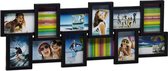 Relaxdays fotolijst collage voor 12 foto's - fotokader voor muur - foto collagelijst - zwart