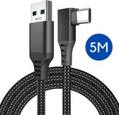 Interesting Living Quest 2 Link Kabel - 5 Meter - USB 3.0 naar USB C - Oculus Quest 2 - Oculus - Oculus Quest - Voor Quest en Quest 2 VR Bril - Zwart