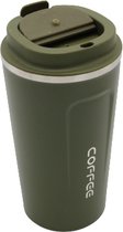 thermobeker To Go | Lekvrije Thermosbeker | RVS Reisbeker | Dubbelwandige Travel Mug | 510 ml Groen