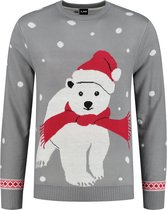 Foute Kersttrui Dames & Heren - Polar Bear Grey - Kerstcadeau Volwassenen - Dames en Heren - Maat 3XL