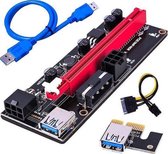 PCIe Riser versie 9.0 - videokaart uitbreiding - PCI-e riser extender - GPU adapter - riserkabel - molex - sata power - mining rig - miner