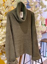 Fijngebreide Trui  - Dames Sweater - One size - Pasvorm maat 38-44 - Grijs