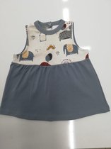 k&b -  baby Meisjes jurkje met volledige rok grijs Maat 86