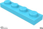 LEGO Plaat 1x4, 3710 Donker azuur 50 stuks