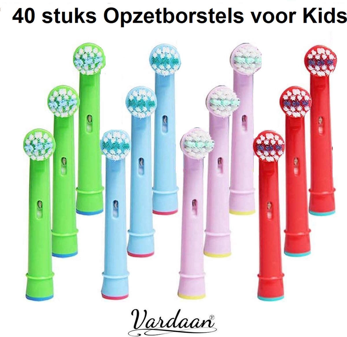 EB-10A Opzetborstels Voor Kids - 40 stuks Vardaan Opzetborstels - Oral-B Professionele Opzetborstels - Universele Opzetkopjes Voor Elektrische Tandenborstel - Mondhygiëne voor Kids - Zachte Poetservaring - 40x