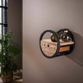 HUUS Wandschap Jeroen - Luxe wandrek - Bruin - 30x25x30 cm - Wanddecoratie