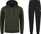 EA7 Train Core ID Hooded Joggingpak Trainingspak - Maat S  - Mannen - donker groen - zwart