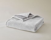 Plaid Cocooning - fleece deken - plaid - Metallique PRUNE - Superzachte fleece - 200 cm X 150 cm